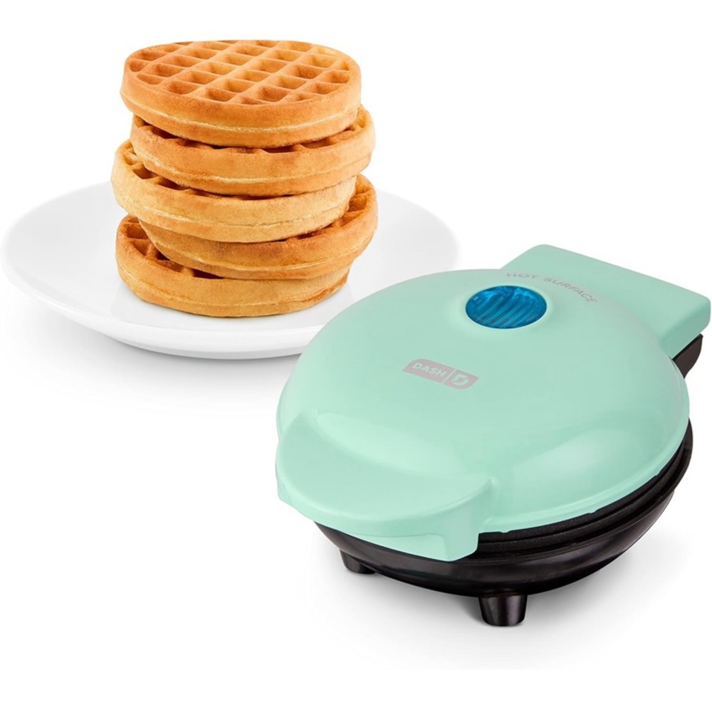 Dash Mini Waffle Maker in Aqua